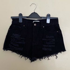 Forever 21 Black Cut-off Denim Shorts Sz 27